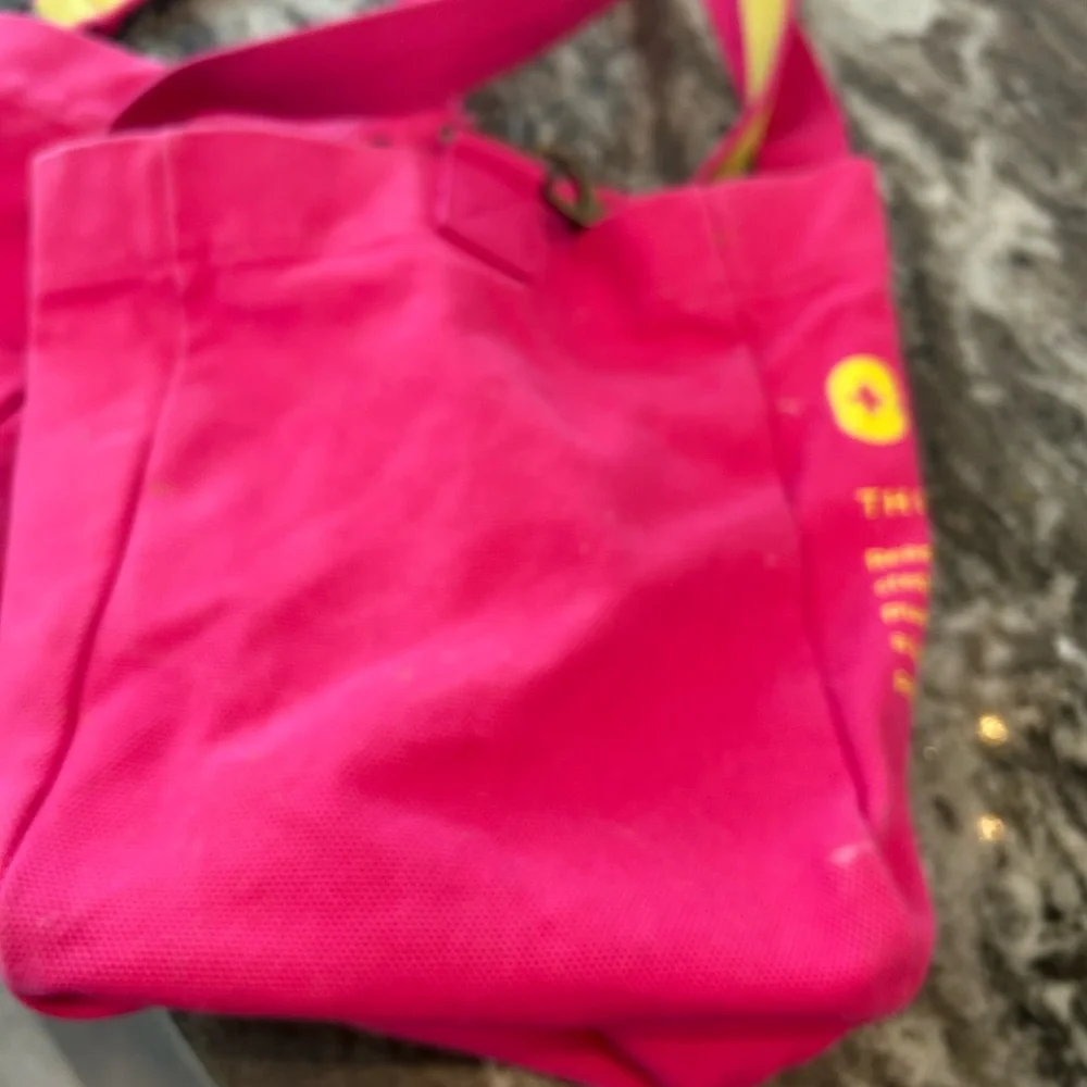Figs Hot Pink and Yellow Canvas Tote Bag - Picture 4 of 11
